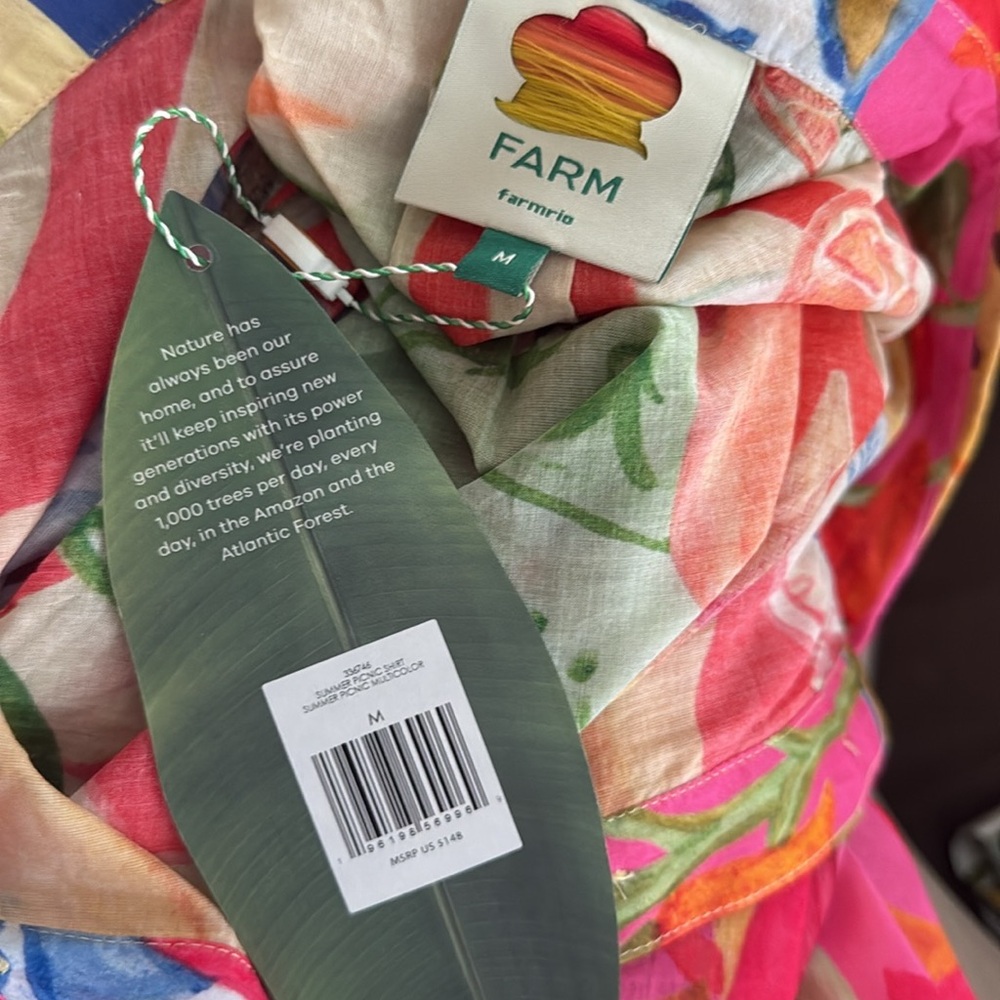 Farm Rio multicolor summer picnic shirt - Picture 10 of 14